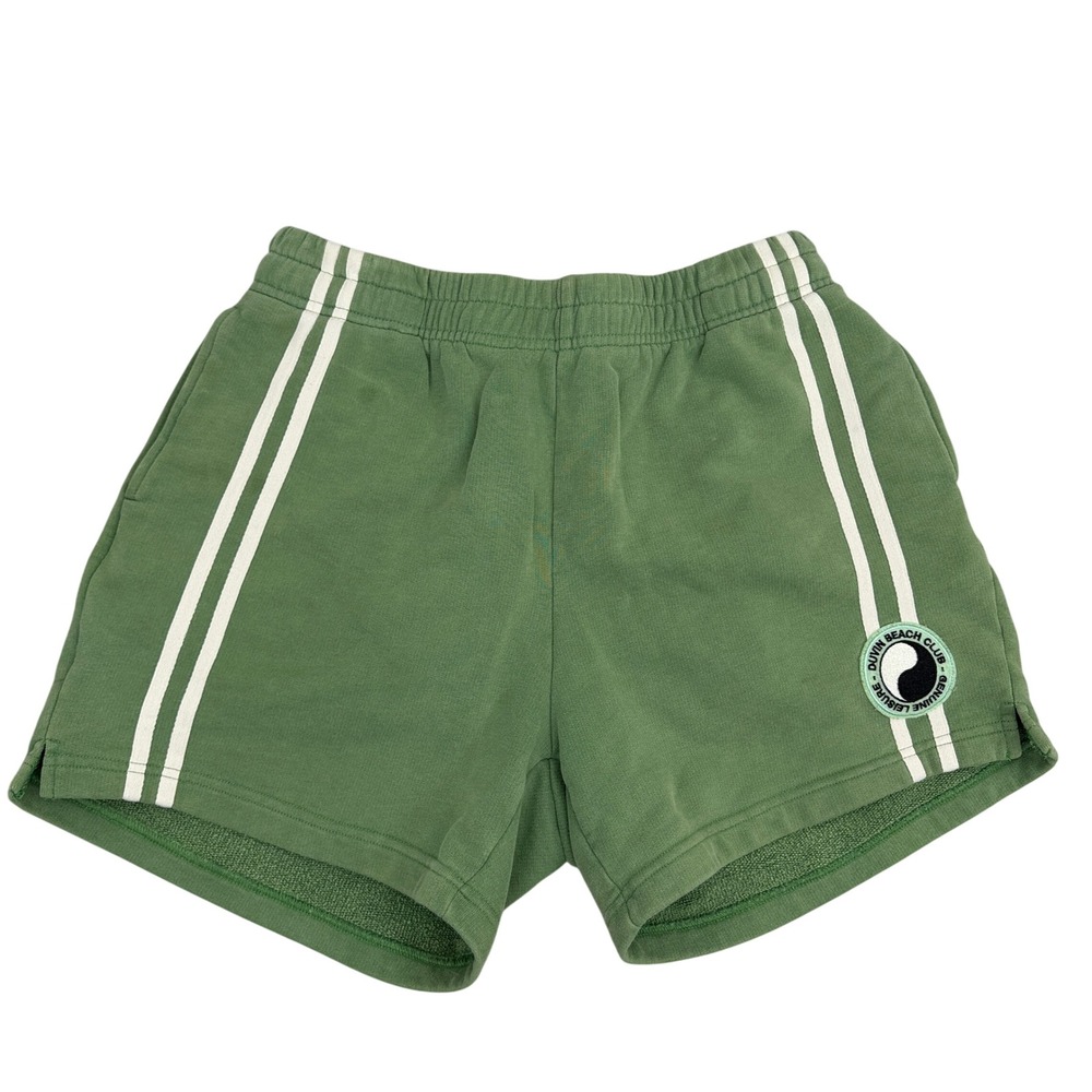 Duvin Design Co Shorts Mens Medium Green Leisure Beach Club Yin Yang Striped